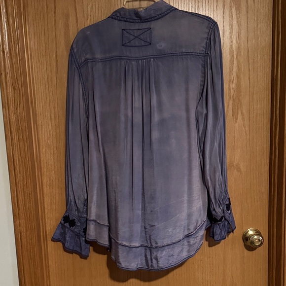 Free People Purple Blouse with Embroidery - Picture 3 of 3